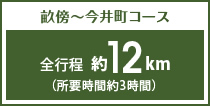 畝傍~今井町コース 全行程 約12キロメートル(所属時間約3時間)