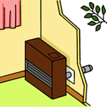 FF式石油温風暖房機のイラスト