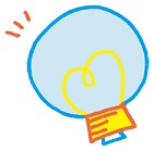 青い電球が点灯している様子のイラスト