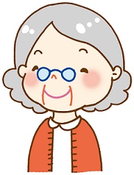 にこやかな顔のおばあさんのイラスト