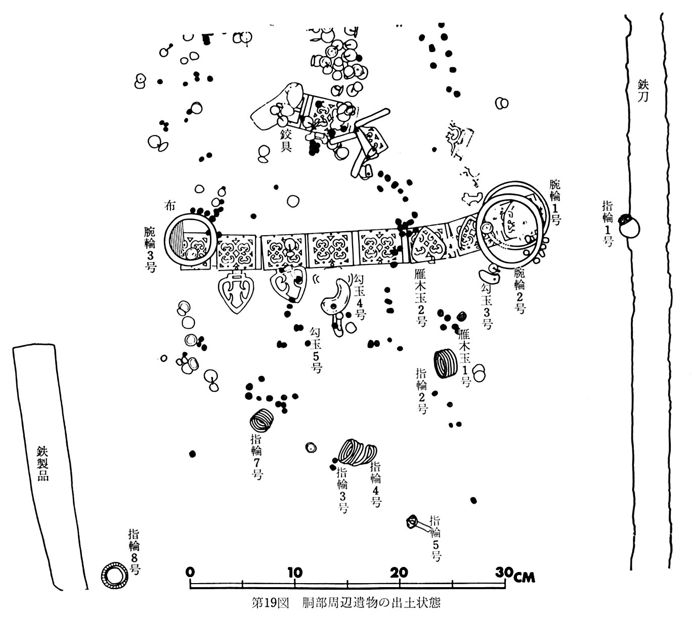 第19図126号胴部周辺遺物の出土状態