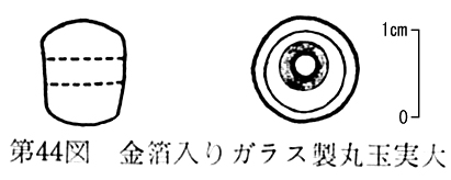 第44図金箔入りガラス製丸玉