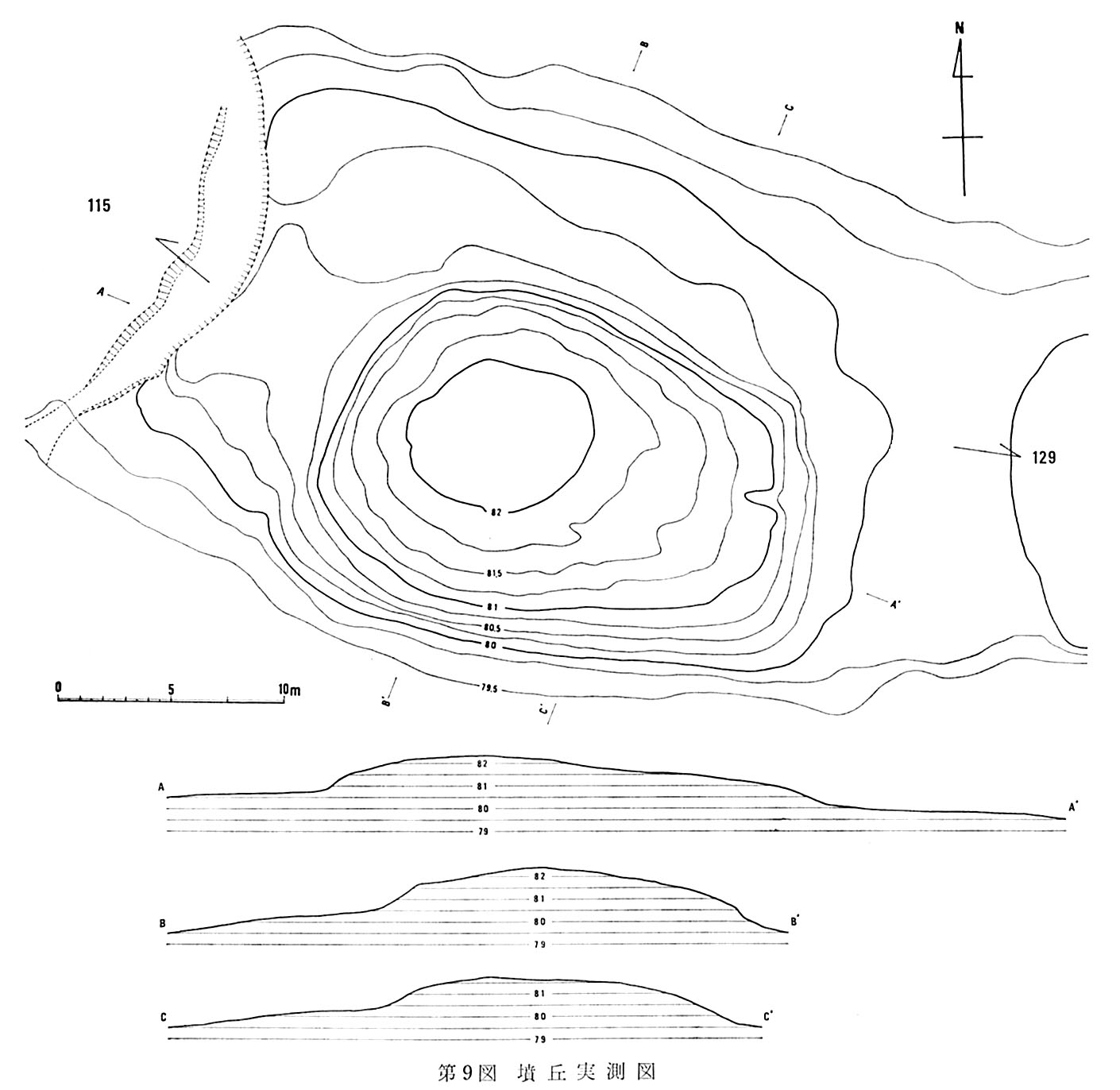 第9図墳丘実測図