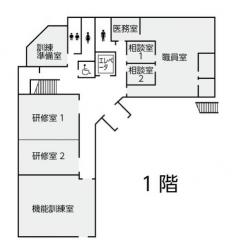 子ども総合支援センターの1階の地図