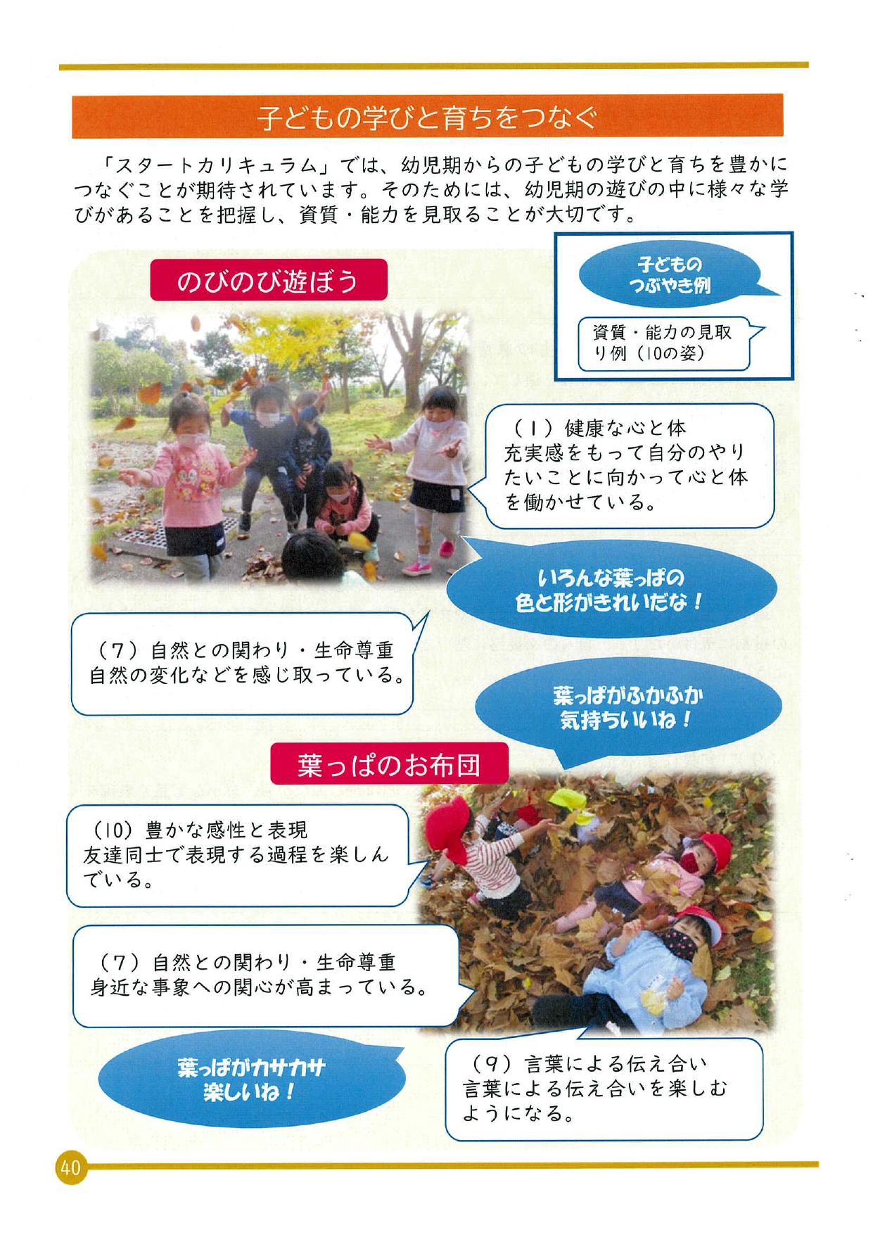 育てたい10の姿の説明と写真1
