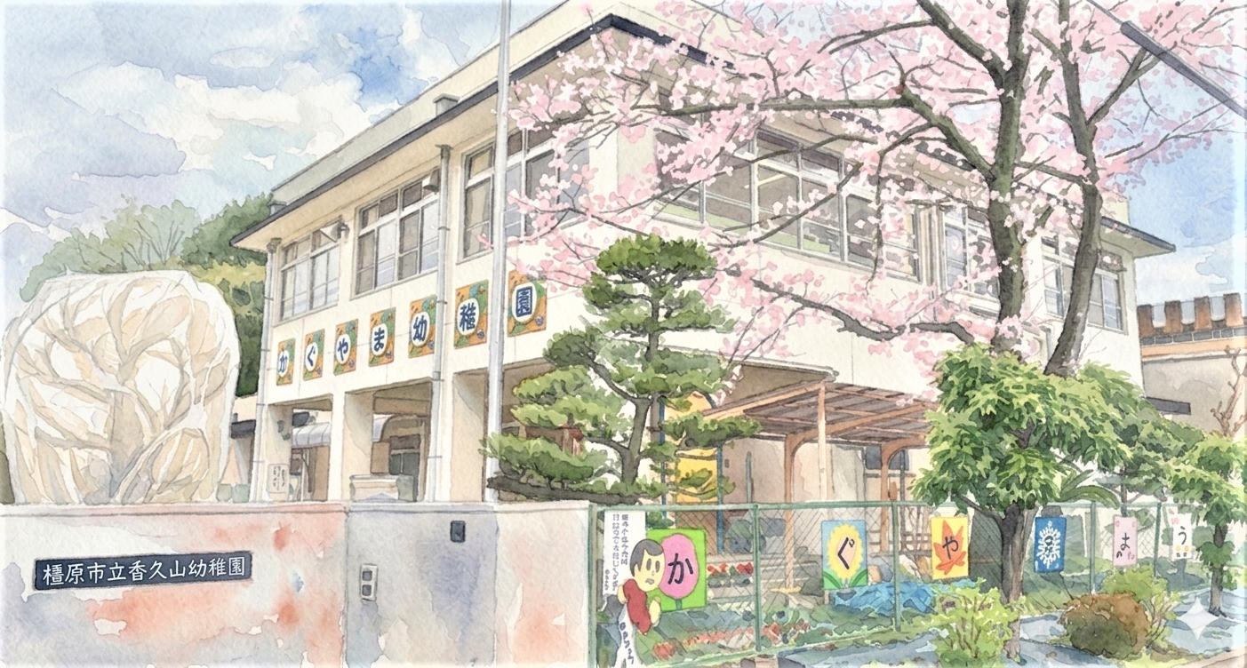 園舎の水彩画