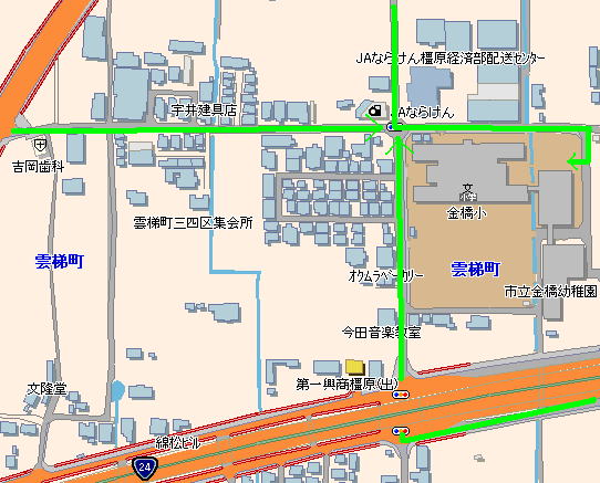 学校周辺からの案内図