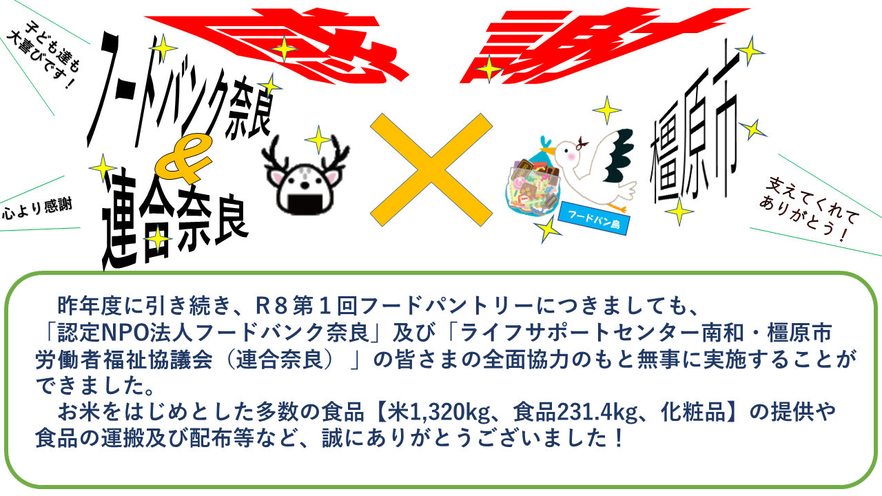 R8第1回フードパントリーお礼