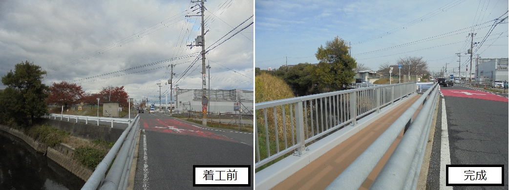 エンズ橋歩道橋の着工後の写真
