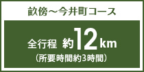 畝傍～今井町コース 全行程 約12キロメートル（所属時間約3時間）