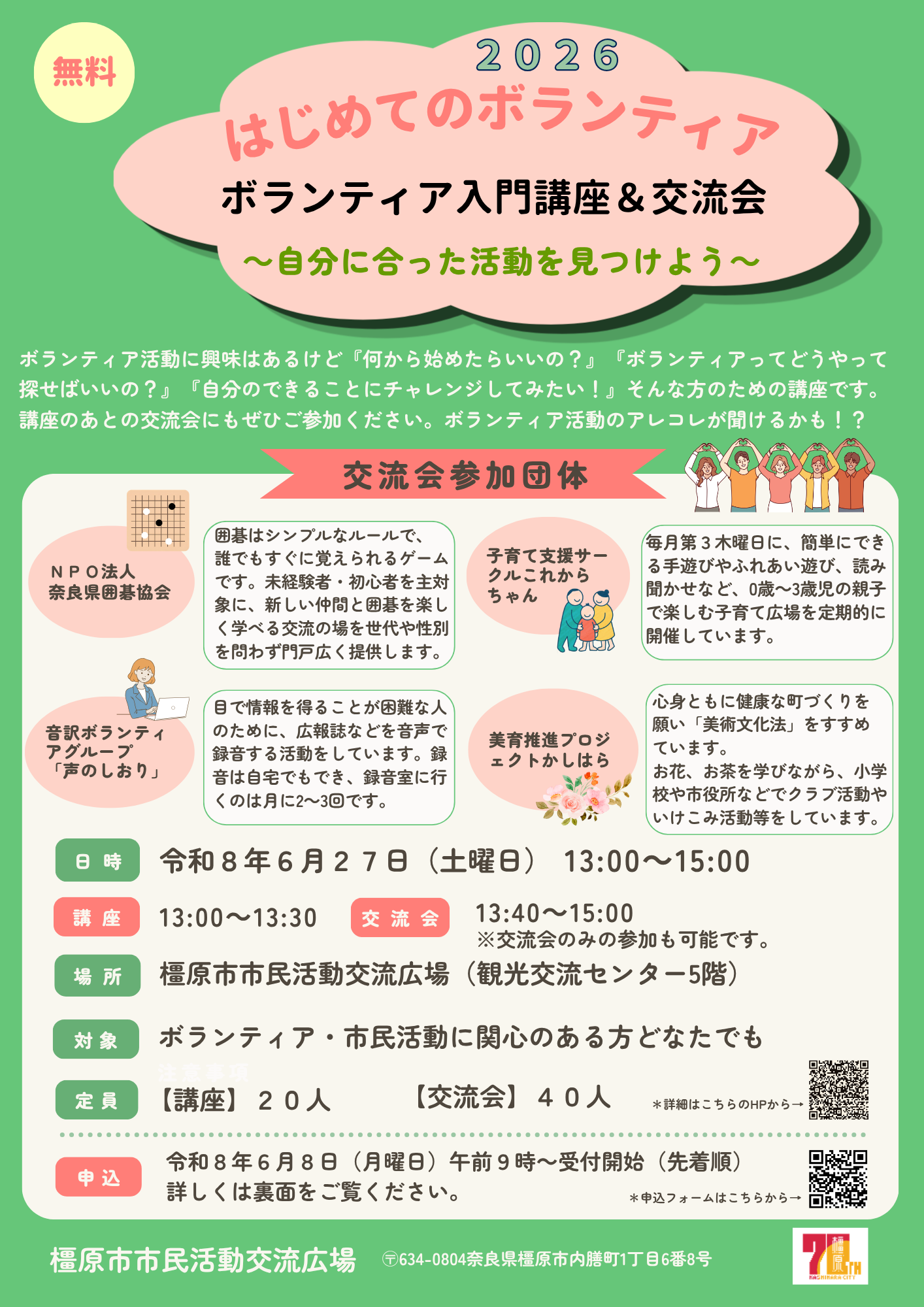 ボランティア入門講座チラシ（表）