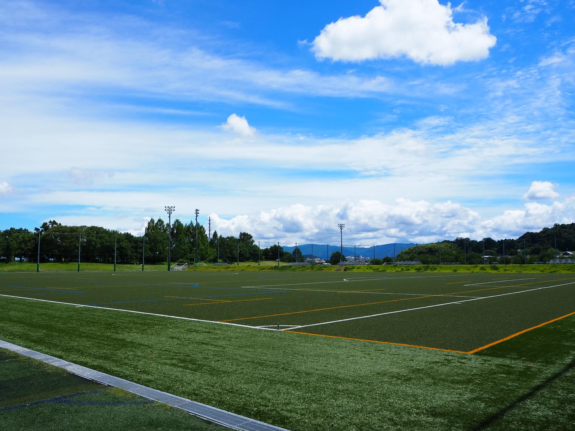 橿原運動公園の人工芝グラウンドの写真