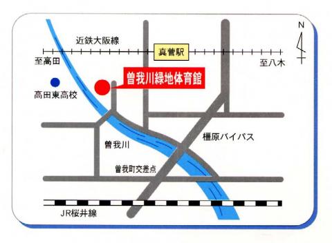 曽我川緑地体育館の周辺の地図