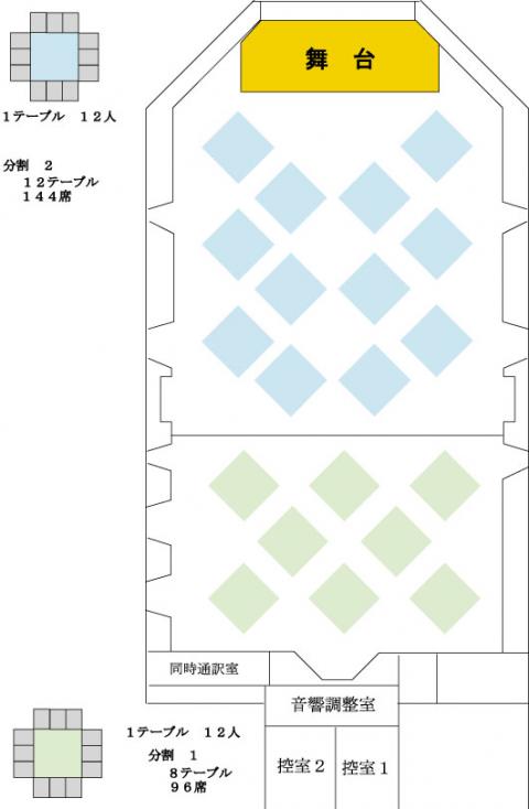 レイアウト（分割ーパーティ12テーブル）の画像