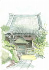 下ツ道「久米寺」が描かれた絵はがき（カラー）