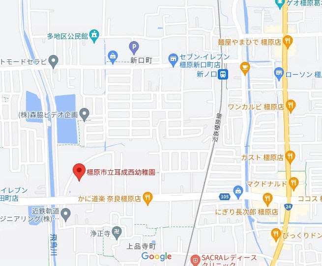 幼稚園の周辺の地図の写真